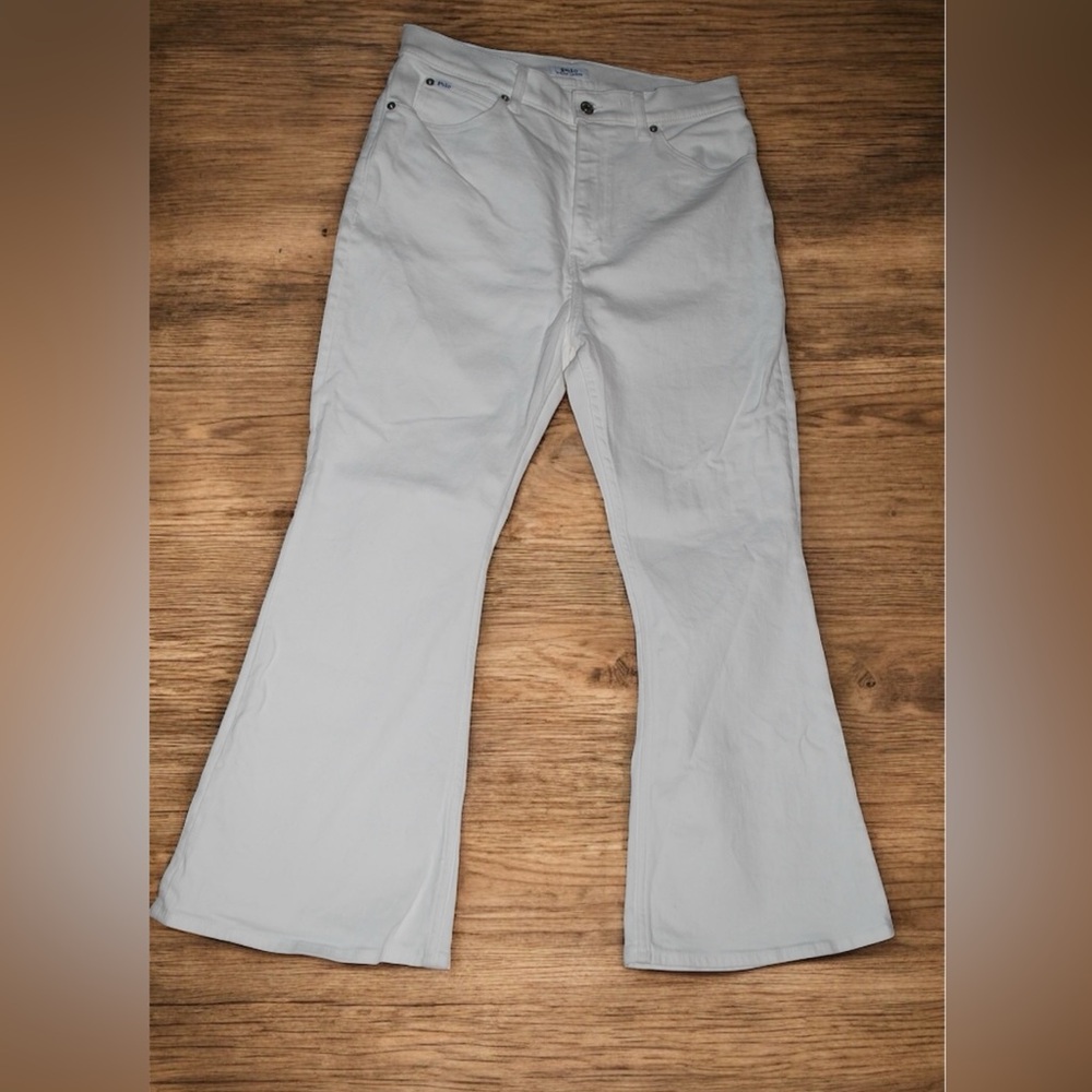 Polo Ralph Lauren Sharona Crop Flare White Jeans Women’s 31